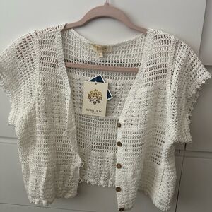 Knit button coverup/top